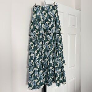 Udel Floral Tiered Maxi Skirt